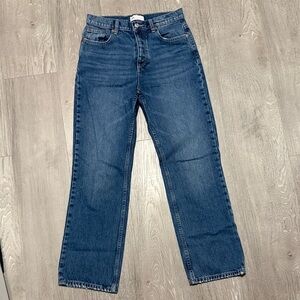 Zara Women's Straight Leg Blue Pants